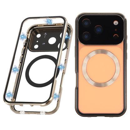 For iPhone 17 Pro Max Case Double Sides Tempered Glass Phone Cover Compatible with MagSafe Full Protector