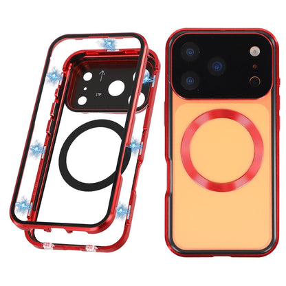 For iPhone 17 Pro Max Case Double Sides Tempered Glass Phone Cover Compatible with MagSafe Full Protector