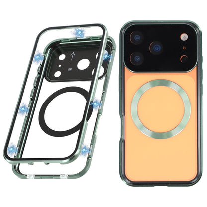 For iPhone 17 Pro Max Case Double Sides Tempered Glass Phone Cover Compatible with MagSafe Full Protector