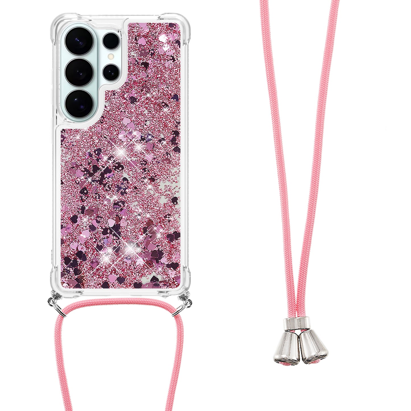 For Samsung Galaxy S26 Ultra TPU Case Quicksand Phone Cover with Lanyard