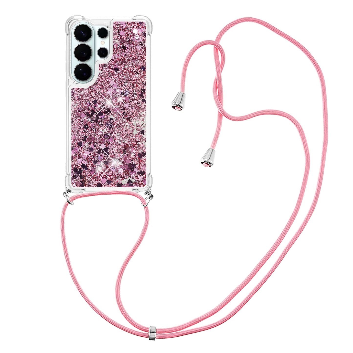 For Samsung Galaxy S26 Ultra TPU Case Quicksand Phone Cover with Lanyard