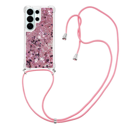 For Samsung Galaxy S26 Ultra TPU Case Quicksand Phone Cover with Lanyard