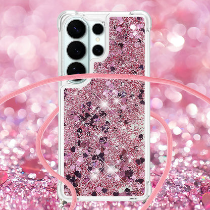 For Samsung Galaxy S26 Ultra TPU Case Quicksand Phone Cover with Lanyard