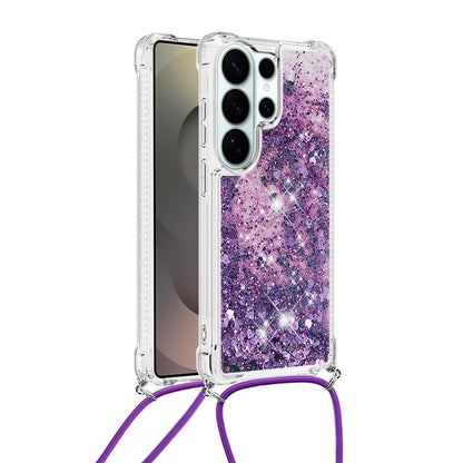 For Samsung Galaxy S26 Ultra TPU Case Quicksand Phone Cover with Lanyard