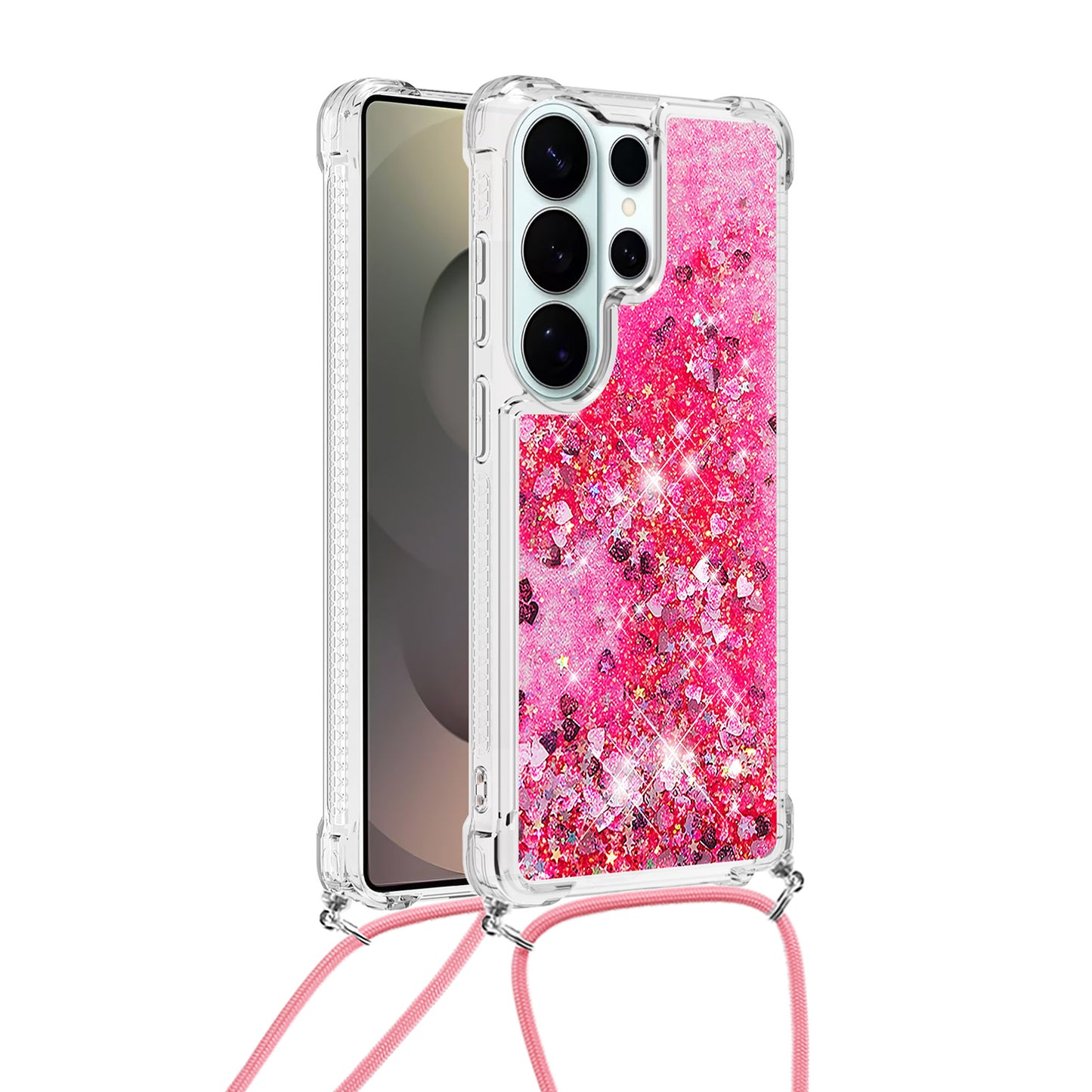 For Samsung Galaxy S26 Ultra TPU Case Quicksand Phone Cover with Lanyard