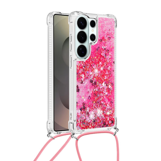 For Samsung Galaxy S26 Ultra TPU Case Quicksand Phone Cover with Lanyard