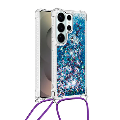 For Samsung Galaxy S26 Ultra TPU Case Quicksand Phone Cover with Lanyard