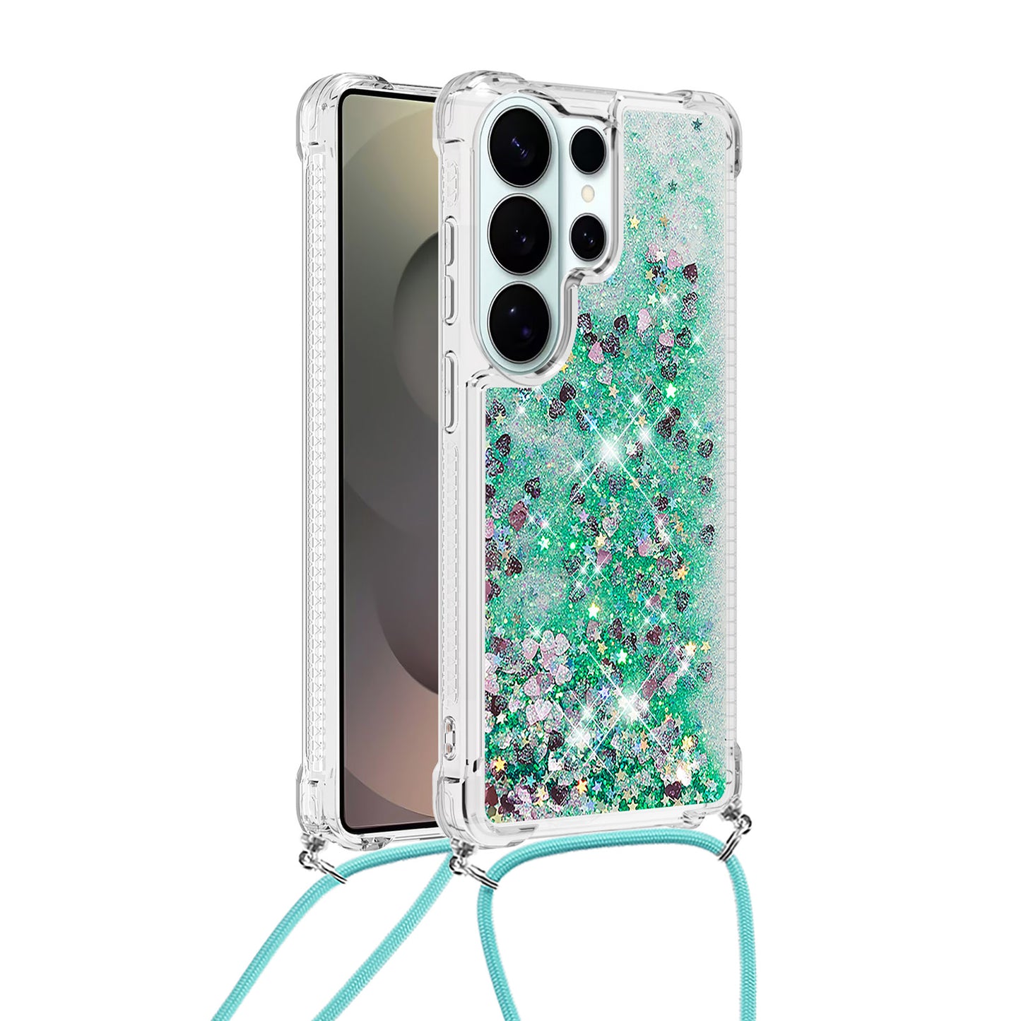 For Samsung Galaxy S26 Ultra TPU Case Quicksand Phone Cover with Lanyard