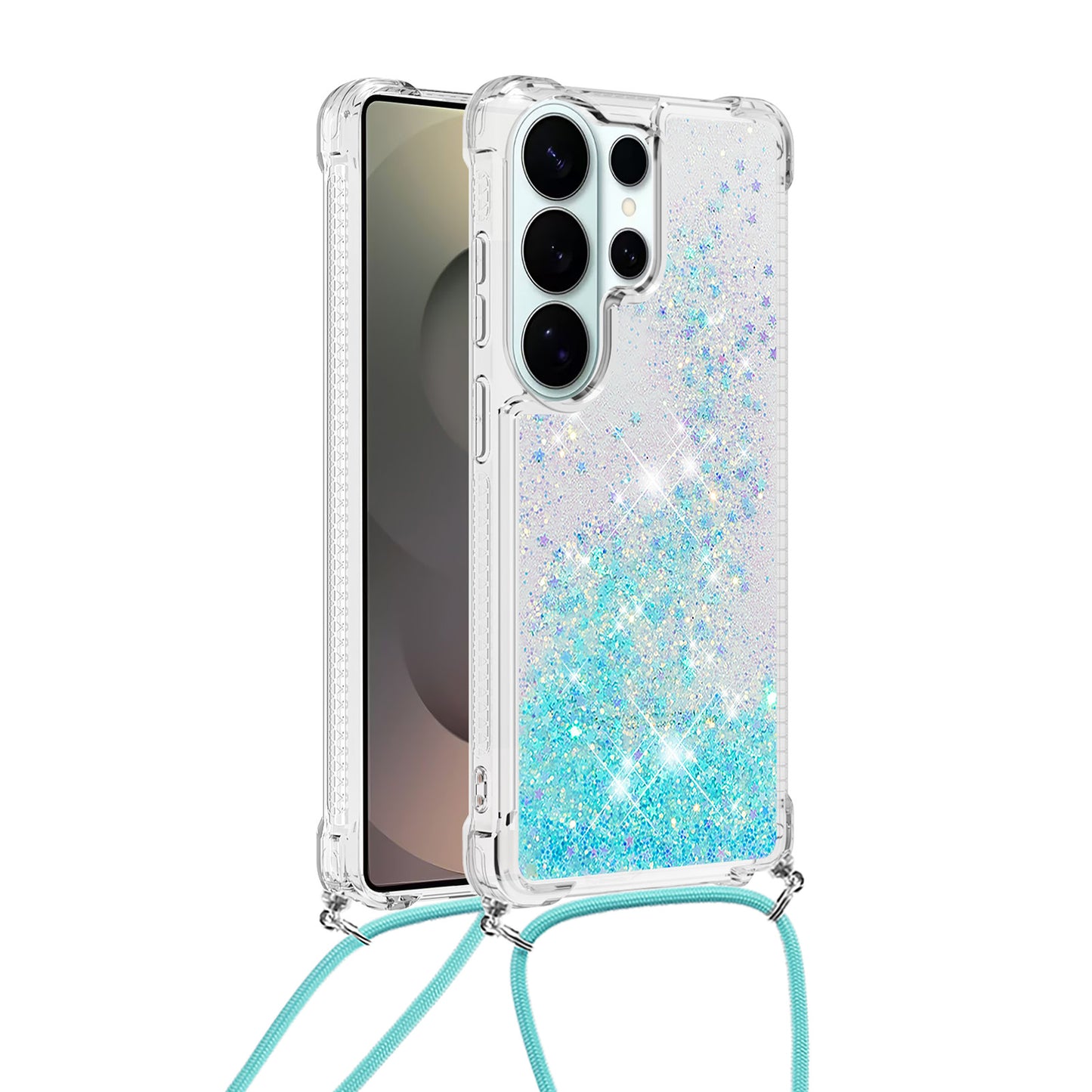 For Samsung Galaxy S26 Ultra TPU Case Quicksand Phone Cover with Lanyard