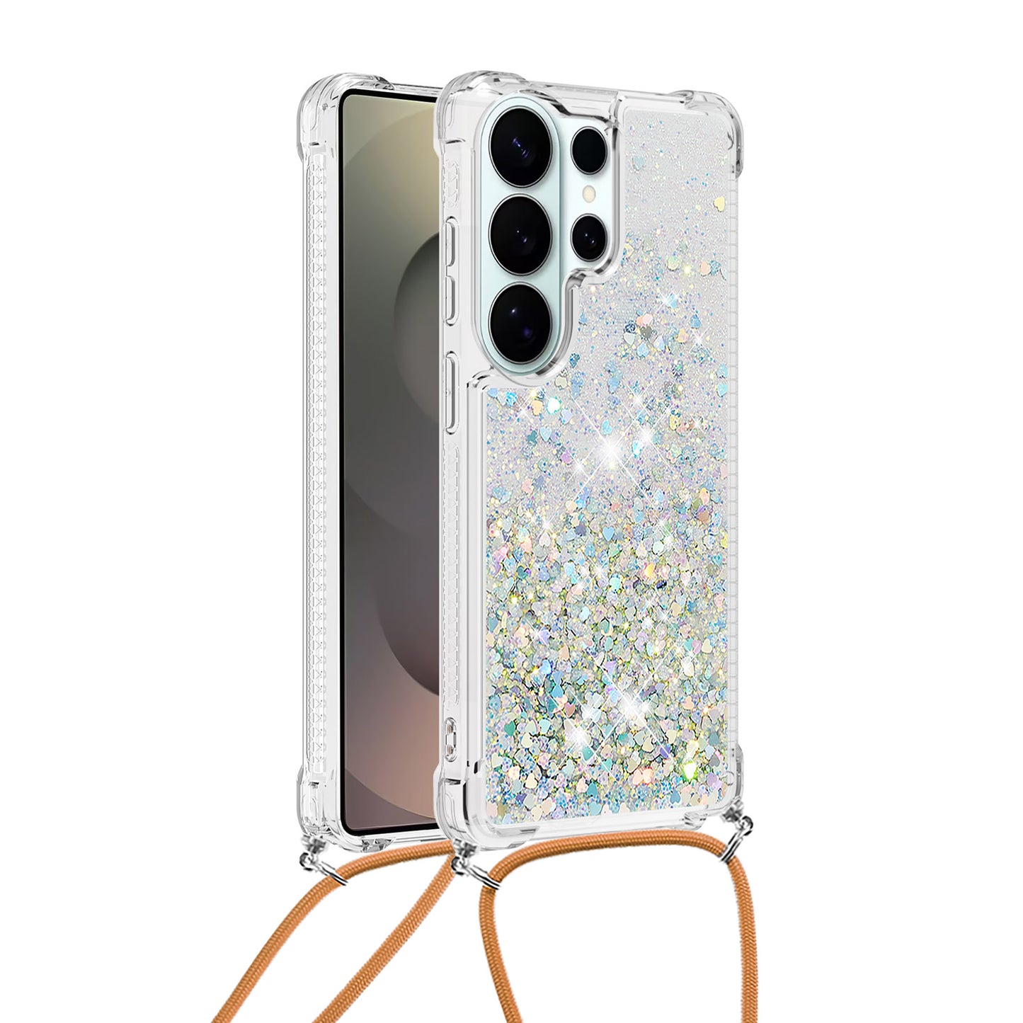For Samsung Galaxy S26 Ultra TPU Case Quicksand Phone Cover with Lanyard