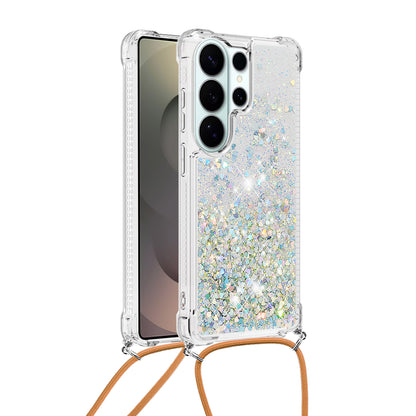 For Samsung Galaxy S26 Ultra TPU Case Quicksand Phone Cover with Lanyard