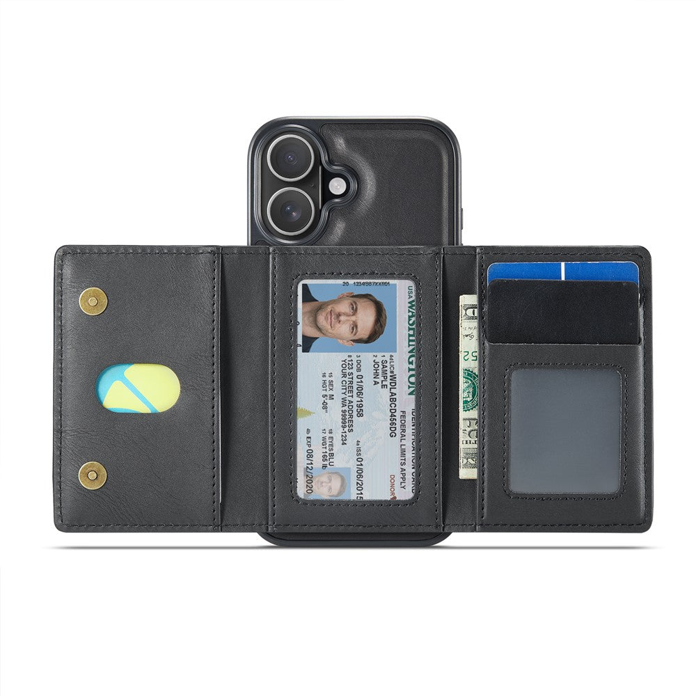 MAGKING K4 Series For iPhone 16 Case Compatible with MagSafe Detachable Wallet PU TPU PC Phone Cover