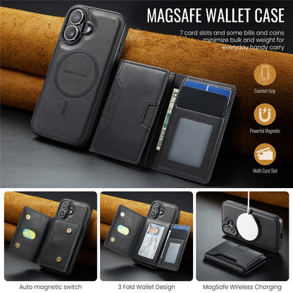 MAGKING K4 Series For iPhone 16 Case Compatible with MagSafe Detachable Wallet PU TPU PC Phone Cover