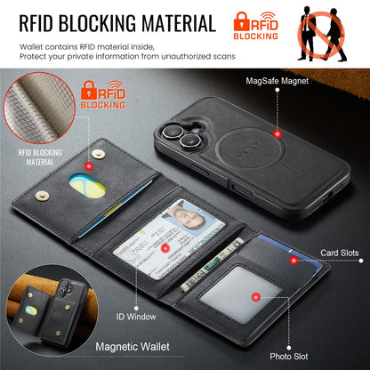 MAGKING K4 Series For iPhone 16 Case Compatible with MagSafe Detachable Wallet PU TPU PC Phone Cover