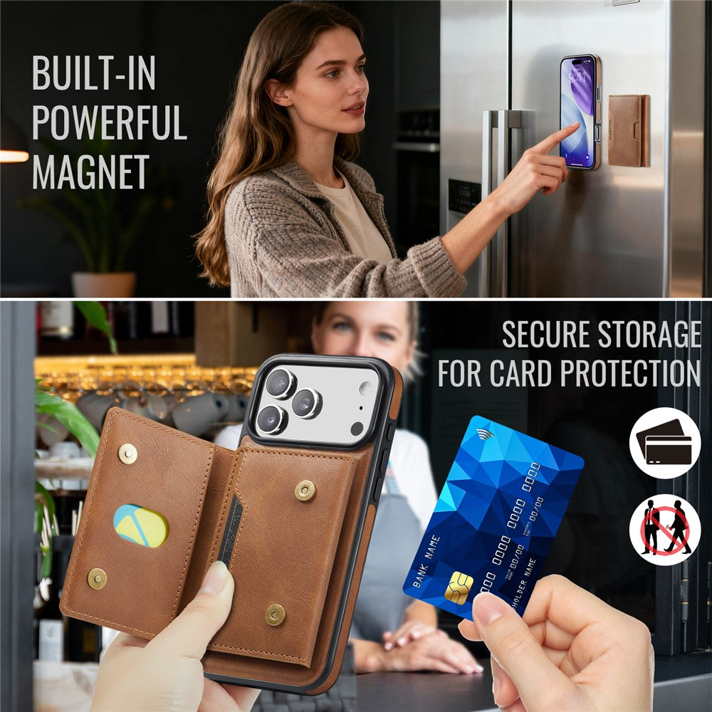 MAGKING K4 Series For iPhone 18 Pro / 17 Pro Case Compatible with MagSafe Detachable Wallet PU TPU PC Phone Cover