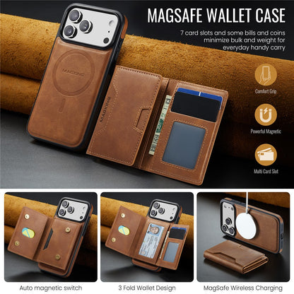 MAGKING K4 Series For iPhone 18 Pro / 17 Pro Case Compatible with MagSafe Detachable Wallet PU TPU PC Phone Cover