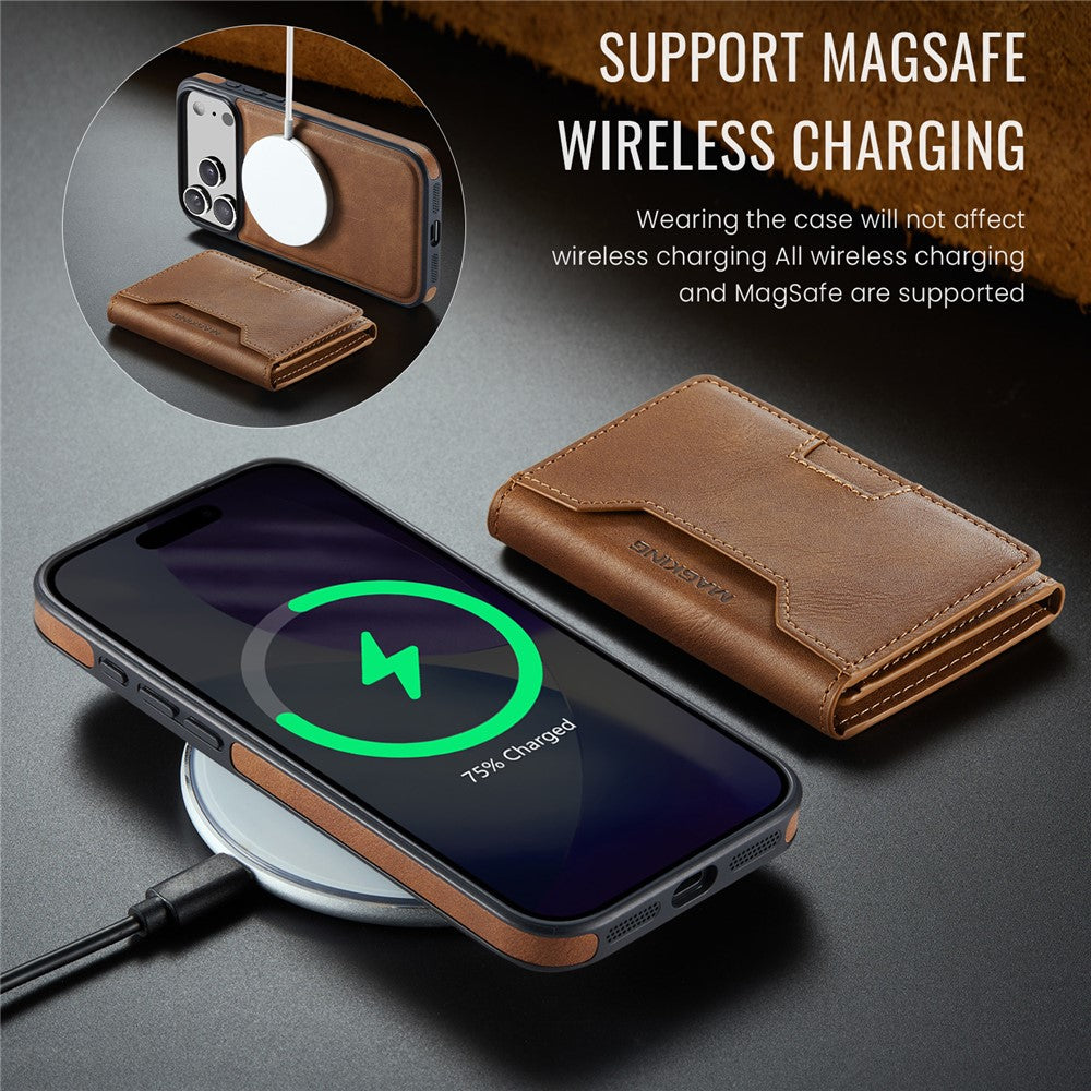 MAGKING K4 Series For iPhone 18 Pro / 17 Pro Case Compatible with MagSafe Detachable Wallet PU TPU PC Phone Cover