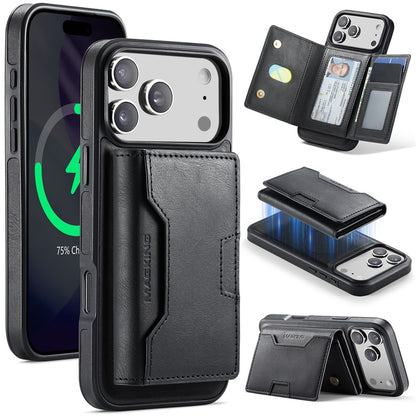 MAGKING K4 Series For iPhone 18 Pro / 17 Pro Case Compatible with MagSafe Detachable Wallet PU TPU PC Phone Cover