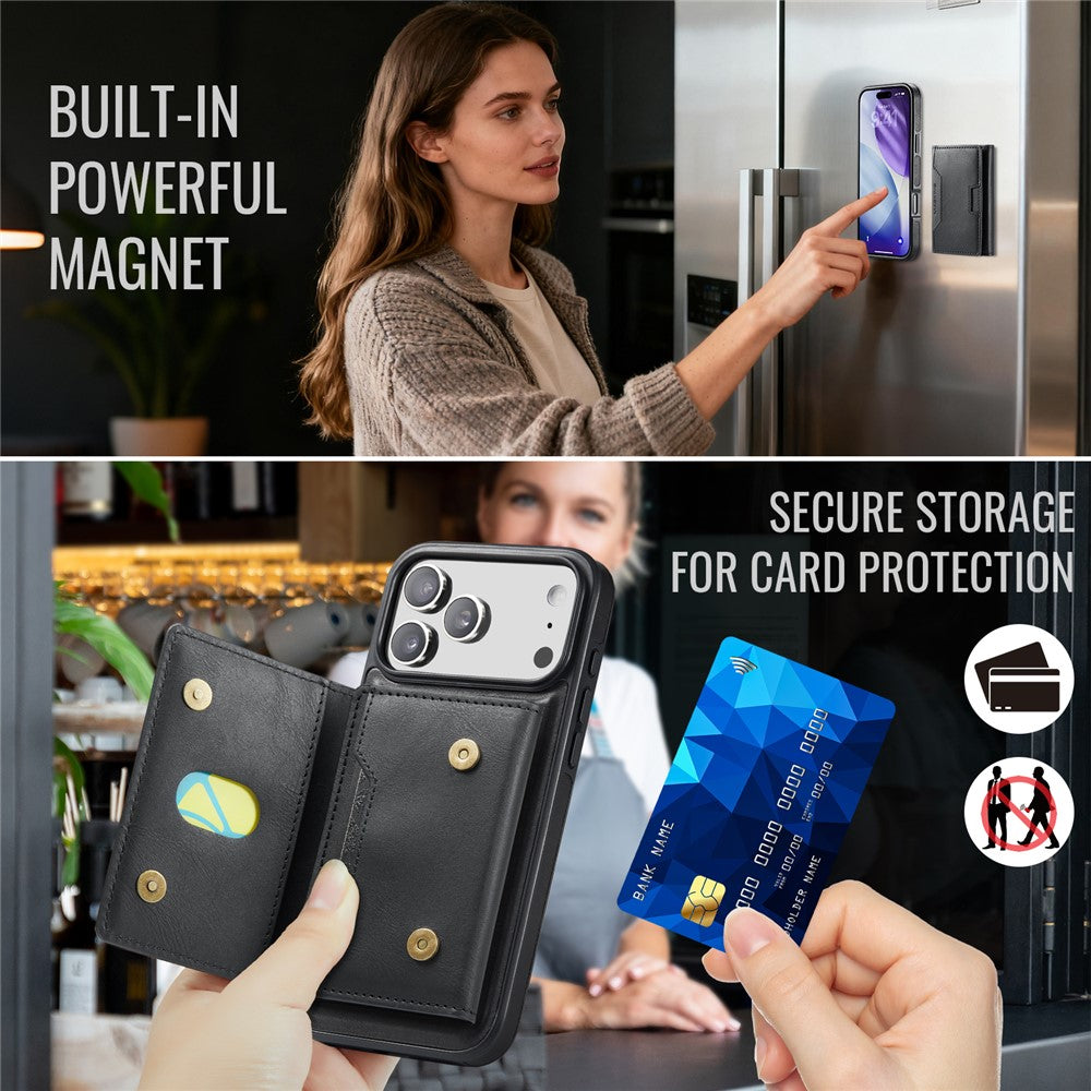 MAGKING K4 Series For iPhone 17 Pro Max Case Compatible with MagSafe Detachable Wallet PU TPU PC Phone Cover