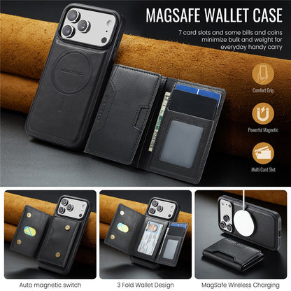 MAGKING K4 Series For iPhone 17 Pro Max Case Compatible with MagSafe Detachable Wallet PU TPU PC Phone Cover