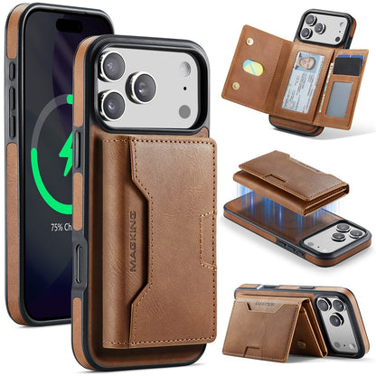 MAGKING K4 Series For iPhone 17 Pro Max Case Compatible with MagSafe Detachable Wallet PU TPU PC Phone Cover