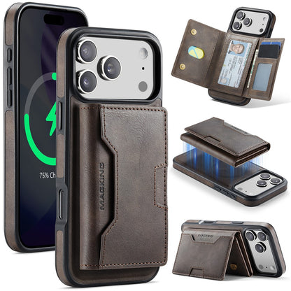 MAGKING K4 Series For iPhone 17 Pro Max Case Compatible with MagSafe Detachable Wallet PU TPU PC Phone Cover