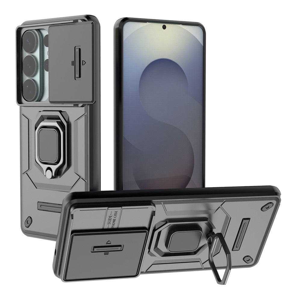 For Samsung Galaxy S26 Ultra Case PC + TPU Kickstand Phone Protector with Lens Cover
