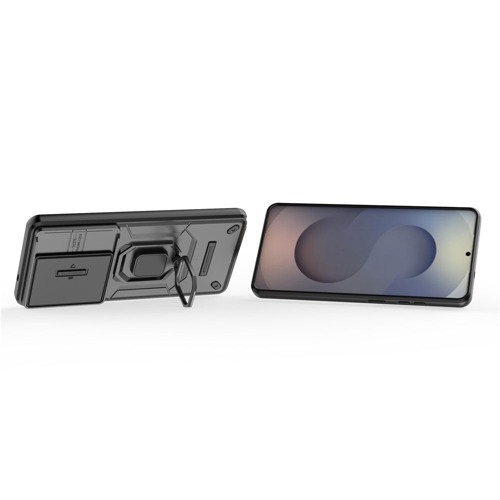 For Samsung Galaxy S26 Ultra Case PC + TPU Kickstand Phone Protector with Lens Cover