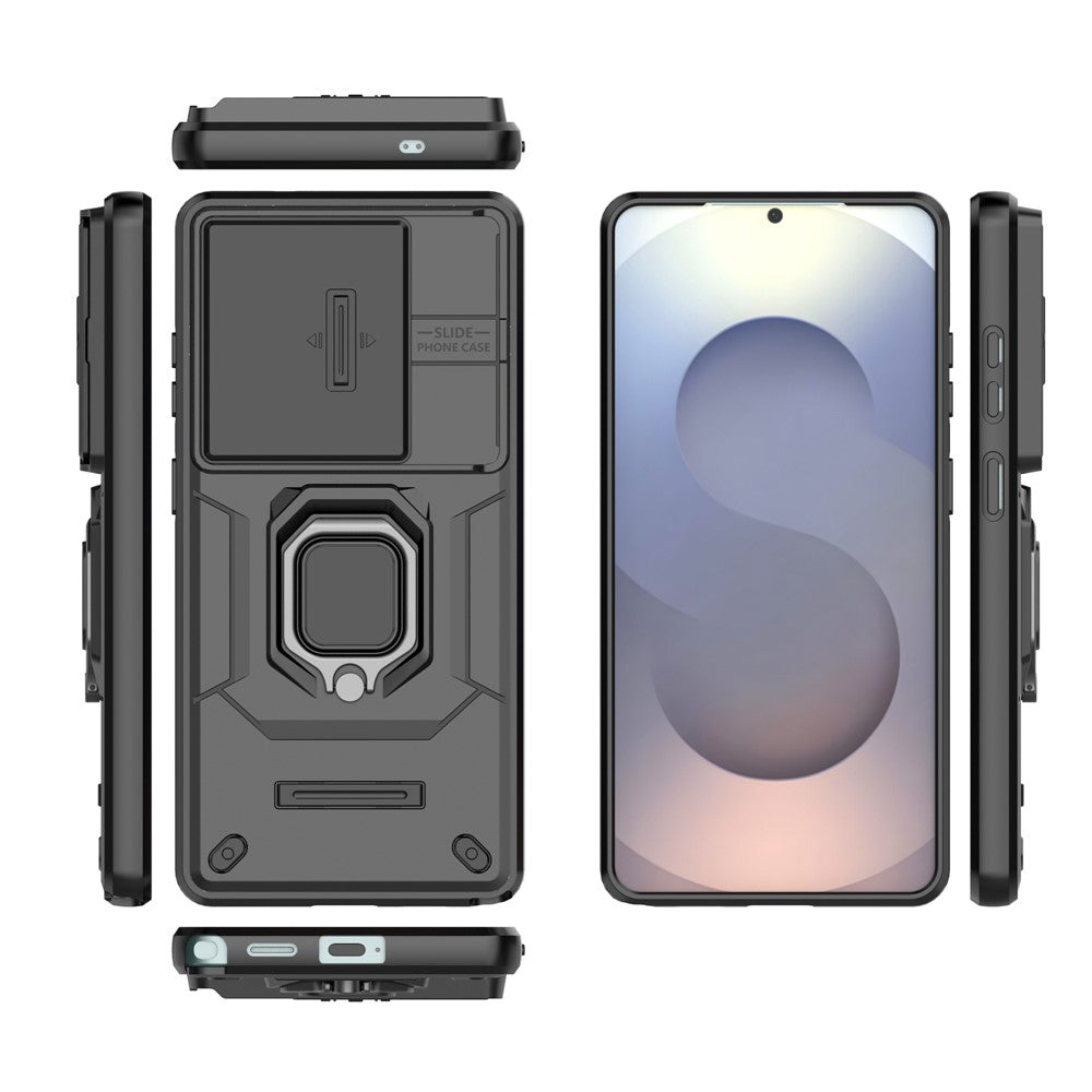For Samsung Galaxy S26 Ultra Case PC + TPU Kickstand Phone Protector with Lens Cover