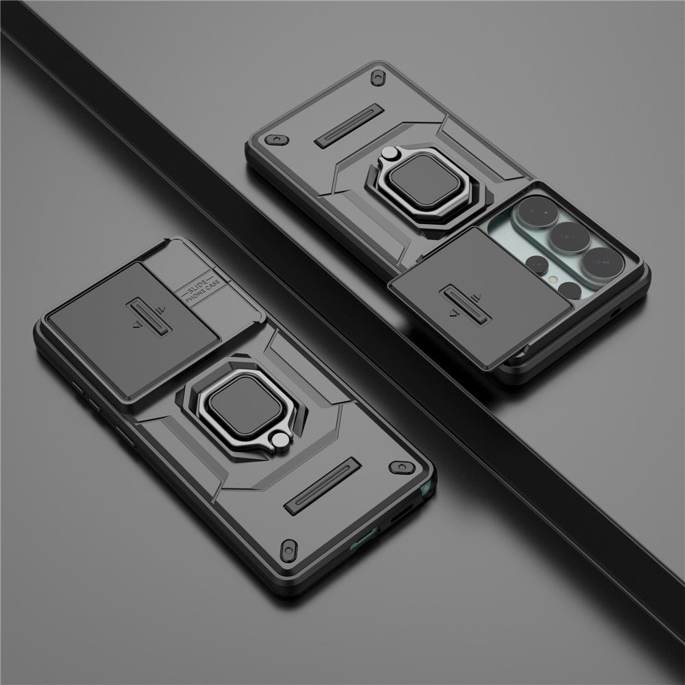 For Samsung Galaxy S26 Ultra Case PC + TPU Kickstand Phone Protector with Lens Cover
