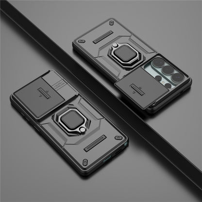 For Samsung Galaxy S26 Ultra Case PC + TPU Kickstand Phone Protector with Lens Cover