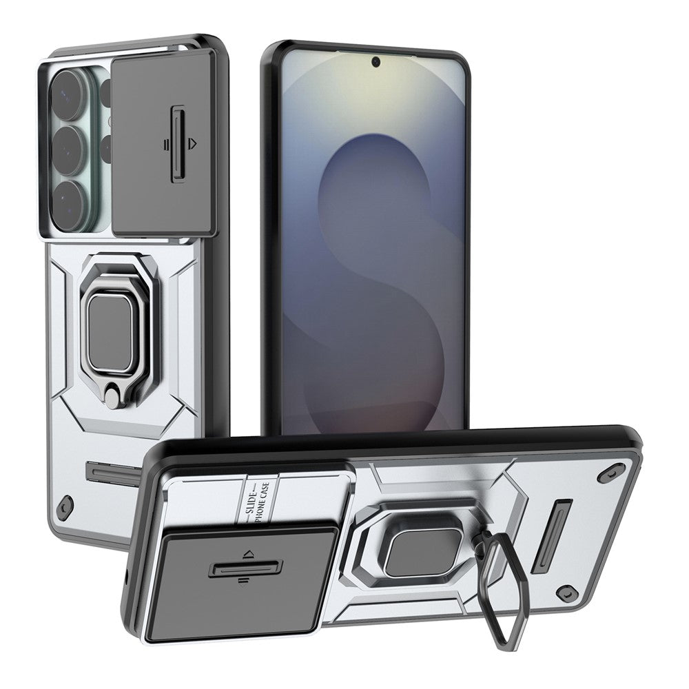 For Samsung Galaxy S26 Ultra Case PC + TPU Kickstand Phone Protector with Lens Cover