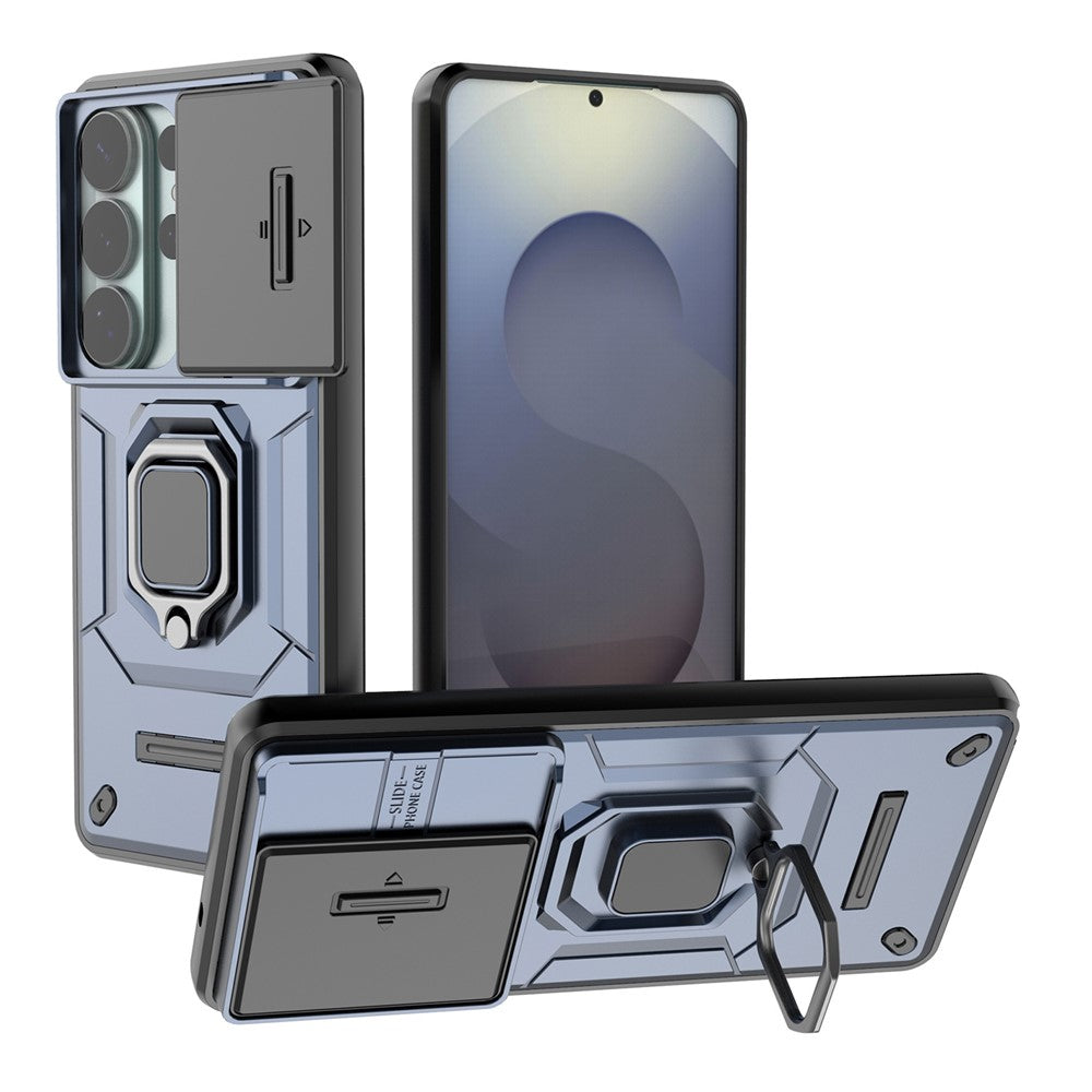 For Samsung Galaxy S26 Ultra Case PC + TPU Kickstand Phone Protector with Lens Cover