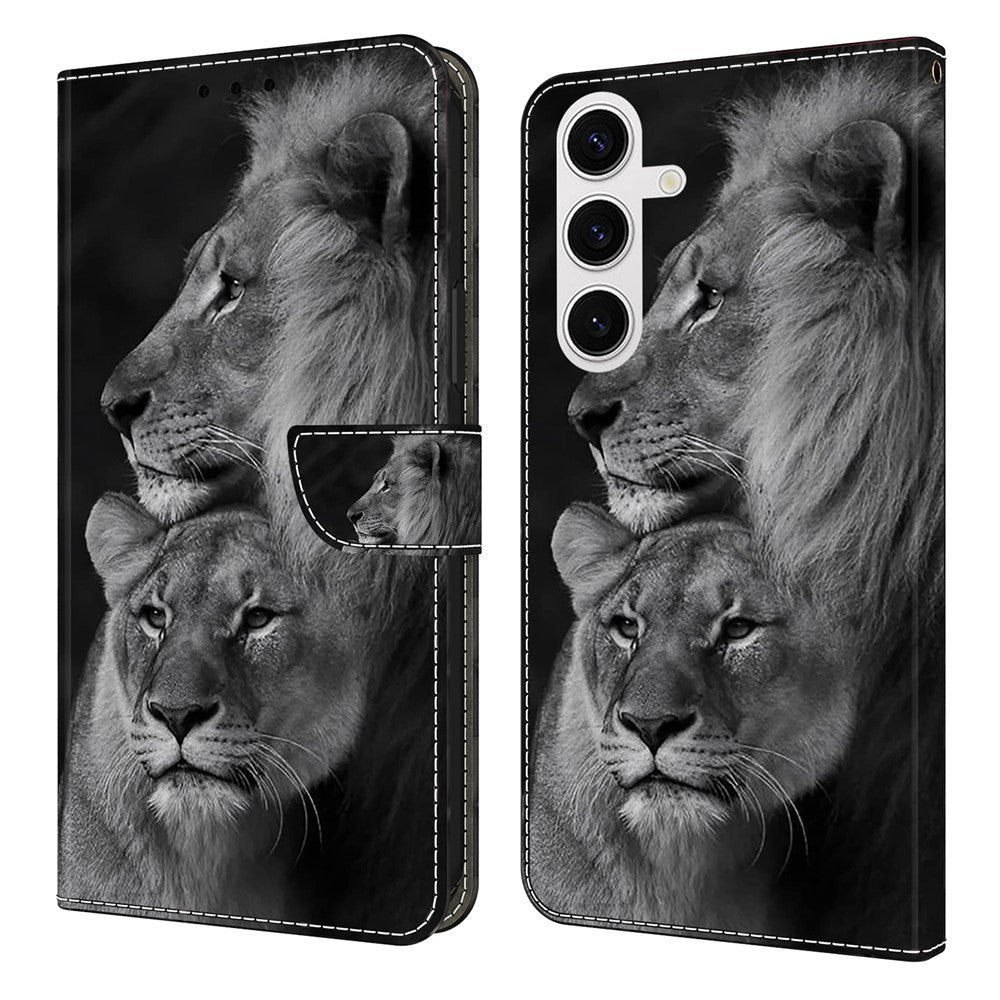 For Samsung Galaxy S26+ Case Magnetic Clasp 3D Pattern Leather Wallet Phone Cover