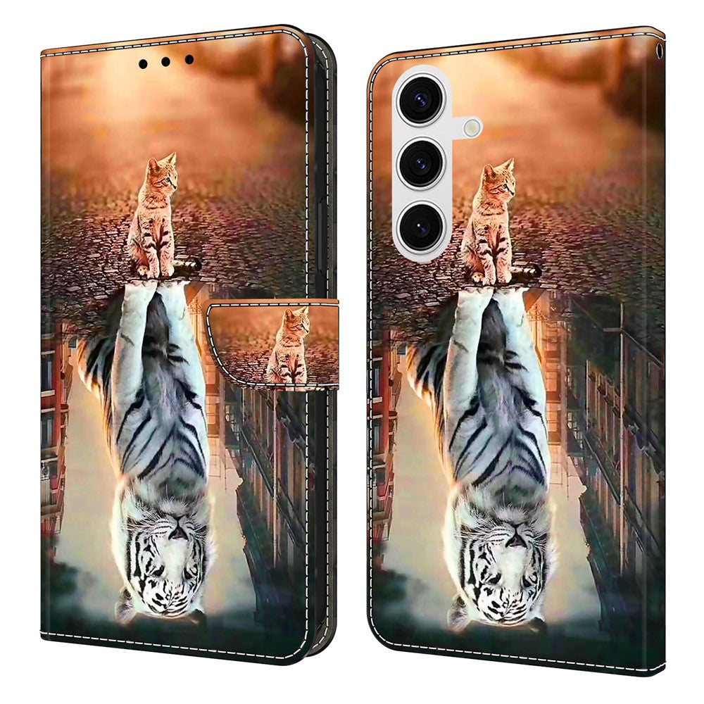 For Samsung Galaxy S26+ Case Magnetic Clasp 3D Pattern Leather Wallet Phone Cover