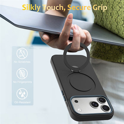 For iPhone 17 Pro Max Case Compatible with MagSafe Rotating Ring Kickstand TPU + PC Phone Back Cover
