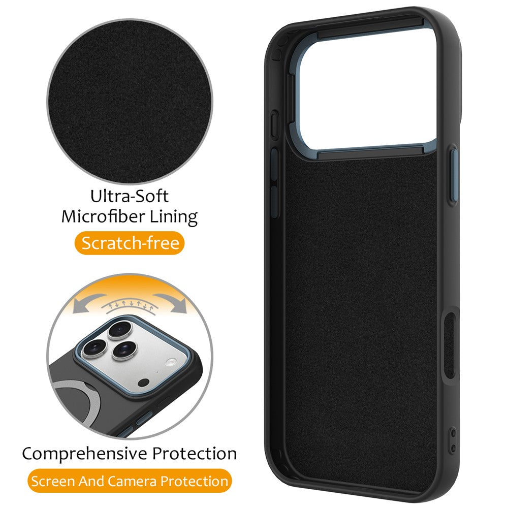 For iPhone 17 Pro Max Case Compatible with MagSafe Rotating Ring Kickstand TPU + PC Phone Back Cover