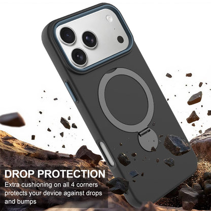 For iPhone 17 Pro Max Case Compatible with MagSafe Rotating Ring Kickstand TPU + PC Phone Back Cover