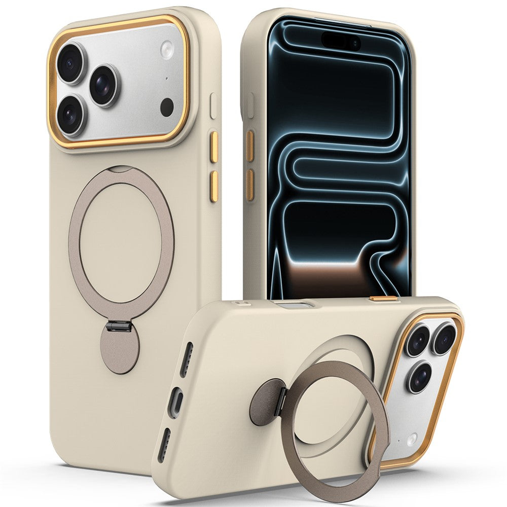 For iPhone 17 Pro Max Case Compatible with MagSafe Rotating Ring Kickstand TPU + PC Phone Back Cover