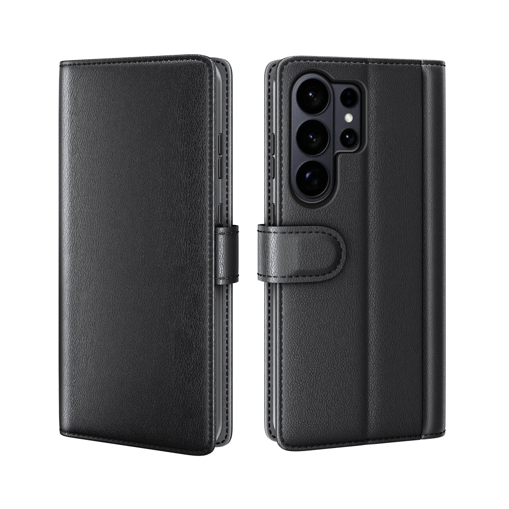 For Samsung Galaxy S26 Ultra Case Genuine Split Leather Phone Cover with Wallet Stand