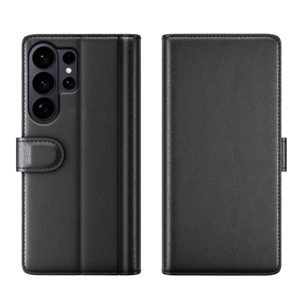 For Samsung Galaxy S26 Ultra Case Genuine Split Leather Phone Cover with Wallet Stand