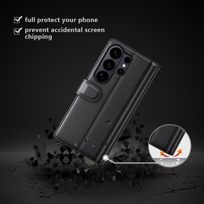 For Samsung Galaxy S26 Ultra Case Genuine Split Leather Phone Cover with Wallet Stand