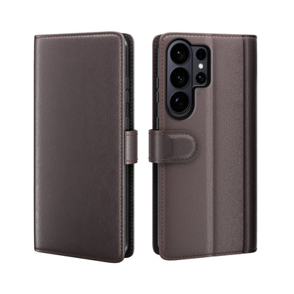 For Samsung Galaxy S26 Ultra Case Genuine Split Leather Phone Cover with Wallet Stand