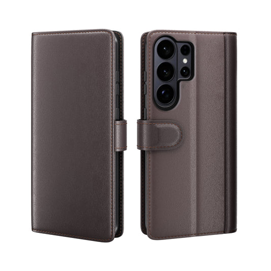 For Samsung Galaxy S26 Ultra Case Genuine Split Leather Phone Cover with Wallet Stand