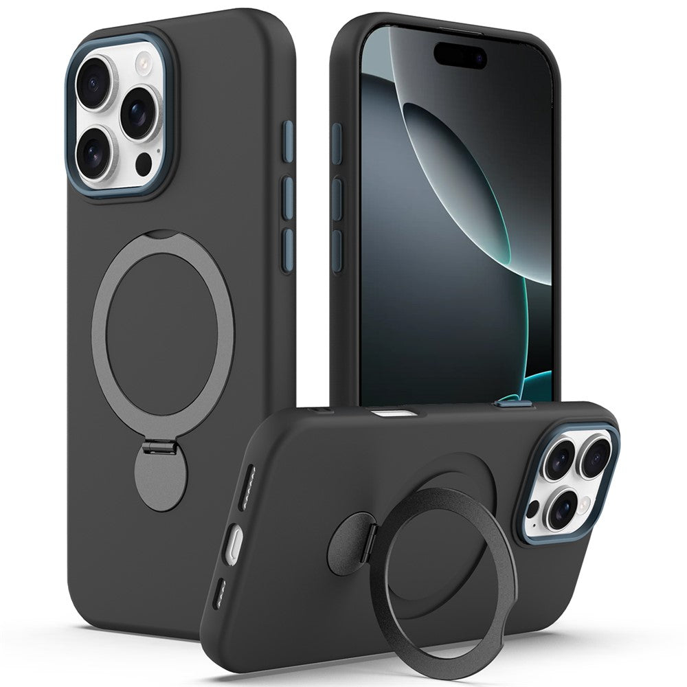 For iPhone 16 Pro Max Case Compatible with MagSafe Rotating Ring Kickstand TPU + PC Phone Back Cover
