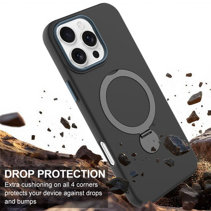 For iPhone 16 Pro Max Case Compatible with MagSafe Rotating Ring Kickstand TPU + PC Phone Back Cover