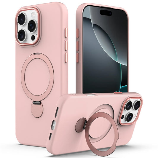 For iPhone 16 Pro Max Case Compatible with MagSafe Rotating Ring Kickstand TPU + PC Phone Back Cover
