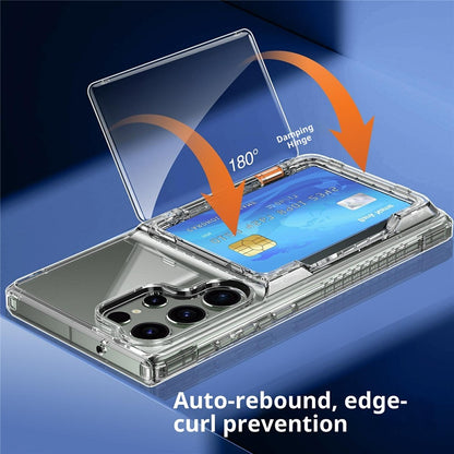 For Samsung Galaxy S26 Ultra Clear Case PC + TPU Phone Cover Card Holder Kickstand