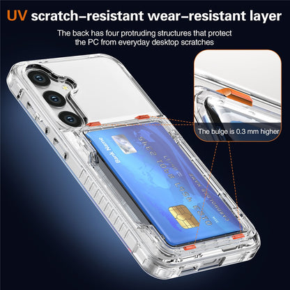 For Samsung Galaxy S26+ Clear Case PC + TPU Phone Cover Card Holder Kickstand