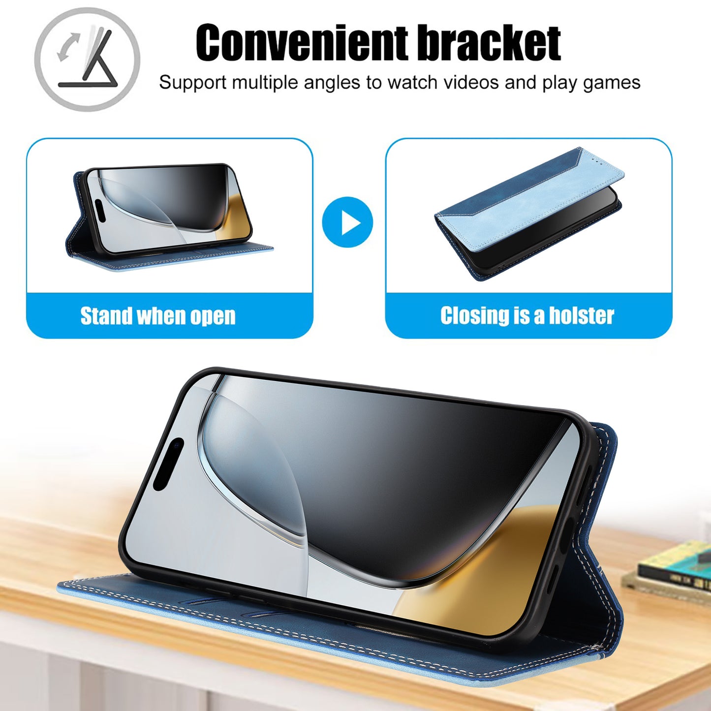 For iPhone 17e / 16e Leather Case Skin Touch Color Splicing RFID Blocking Wallet Stand Phone Cover
